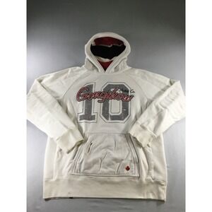Gongshow Hockey Co Mens Size L Hoodie Cream Graphic Sweatshirt  Distressed 10